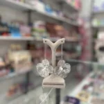 گوشواره آویز گل مرواریدی استیل وارداتی ضدحساسیت سیلور