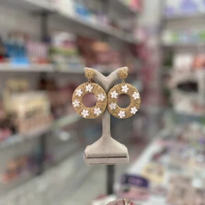 گوشواره حصیری طرح گل